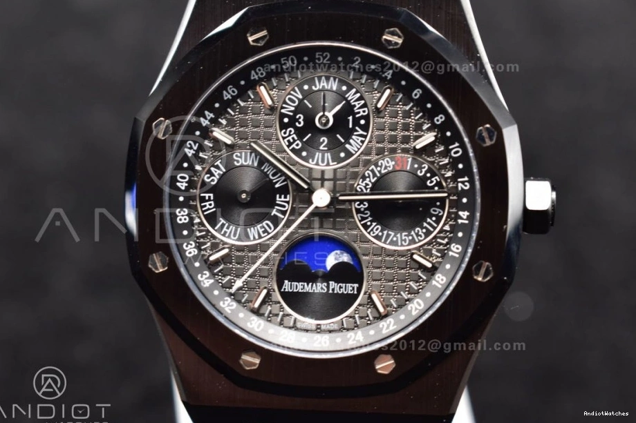 1044 APSF1:1 Calendar Ceramic V Edition Black A5134 41mm Oak Royal Dial GoAnywhere Perpetual Bracelet Black Ceramic on Best 0128